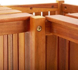 vidaXL ogrodowa ławka narożna z donicą, 150x150x40 cm, drewno akacjowe (46345) 6