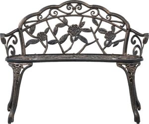 vidaXL ławka bistro, 100 cm, brąz, stop aluminium (47859) 2