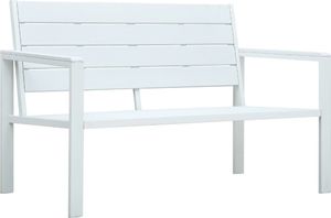vidaXL ławka ogrodowa, 120 cm, biała, HDPE o wyglądzie drewna (47870) 1