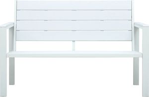 vidaXL ławka ogrodowa, 120 cm, biała, HDPE o wyglądzie drewna (47870) 2