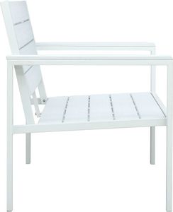 vidaXL ławka ogrodowa, 120 cm, biała, HDPE o wyglądzie drewna (47870) 3