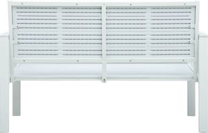 vidaXL ławka ogrodowa, 120 cm, biała, HDPE o wyglądzie drewna (47870) 4