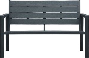 vidaXL ławka ogrodowa, 120 cm, szara, HDPE o wyglądzie drewna (47874) 2