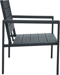 vidaXL ławka ogrodowa, 120 cm, szara, HDPE o wyglądzie drewna (47874) 3