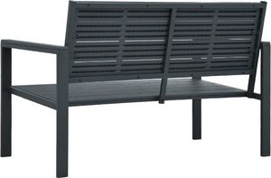 vidaXL ławka ogrodowa, 120 cm, szara, HDPE o wyglądzie drewna (47874) 4