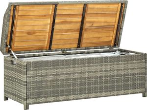 vidaXL ławka ogrodowa ze schowkiem, 120 cm, polirattan, szara (46481) 3