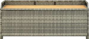 vidaXL ławka ogrodowa ze schowkiem, 120 cm, polirattan, szara (46481) 4