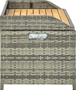 vidaXL ławka ogrodowa ze schowkiem, 120 cm, polirattan, szara (46481) 5