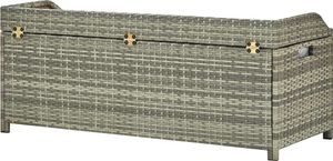 vidaXL ławka ogrodowa ze schowkiem, 120 cm, polirattan, szara (46481) 6