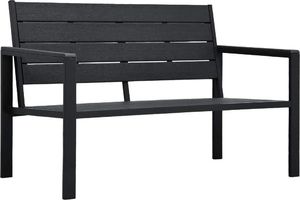 vidaXL ławka ogrodowa, 120 cm, czarna, HDPE o wyglądzie drewna (47878) 1