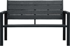 vidaXL ławka ogrodowa, 120 cm, czarna, HDPE o wyglądzie drewna (47878) 2