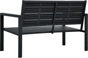 vidaXL ławka ogrodowa, 120 cm, czarna, HDPE o wyglądzie drewna (47878) 3