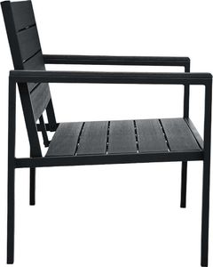 vidaXL ławka ogrodowa, 120 cm, czarna, HDPE o wyglądzie drewna (47878) 4