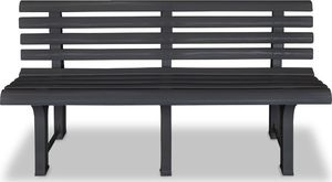vidaXL ławka ogrodowa, 145,5 cm, plastik, antracytowa (43585) 2