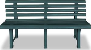vidaXL ławka ogrodowa, 145,5 cm, plastik, zielona (43584) 2