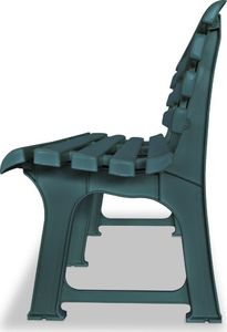 vidaXL ławka ogrodowa, 145,5 cm, plastik, zielona (43584) 3