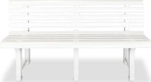 vidaXL ławka ogrodowa, 145,5 cm, plastik, biała (43583) 2
