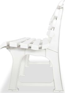 vidaXL ławka ogrodowa, 145,5 cm, plastik, biała (43583) 3