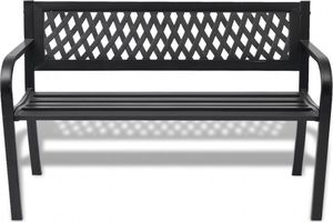 vidaXL ławka ogrodowa, 118 cm, stalowa, czarna (42169) 2