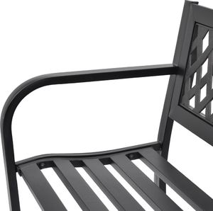 vidaXL ławka ogrodowa, 118 cm, stalowa, czarna (42169) 3