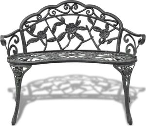 vidaXL ławka ogrodowa, 100 cm, odlewane aluminium, zielona (42166) 2