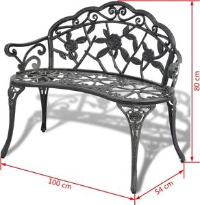 vidaXL ławka ogrodowa, 100 cm, odlewane aluminium, zielona (42166) 4