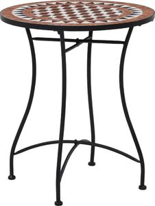 vidaXL mozaikowy stolik bistro, brązowy, 60 cm, ceramiczny (46713) 1
