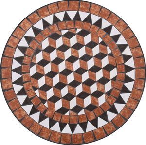 vidaXL mozaikowy stolik bistro, brązowy, 60 cm, ceramiczny (46713) 5