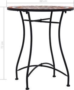vidaXL mozaikowy stolik bistro, brązowy, 60 cm, ceramiczny (46713) 7