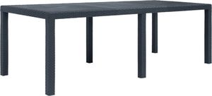 vidaXL stół ogrodowy, 220x90x72 cm, plastikowy, antracytowy (45608) 1