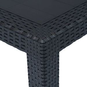 vidaXL stół ogrodowy, 220x90x72 cm, plastikowy, antracytowy (45608) 4