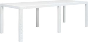 vidaXL stół ogrodowy, 220x90x72 cm, plastikowy, biały (45607) 1