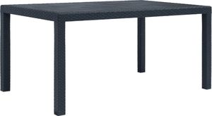 vidaXL stół ogrodowy, 150x90x72 cm, plastikowy, antracytowy (45605) 1