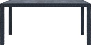 vidaXL stół ogrodowy, 150x90x72 cm, plastikowy, antracytowy (45605) 3