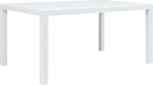 vidaXL stół ogrodowy, 150x90x72 cm, plastikowy, biały (45604) 1
