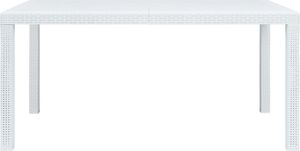 vidaXL stół ogrodowy, 150x90x72 cm, plastikowy, biały (45604) 3