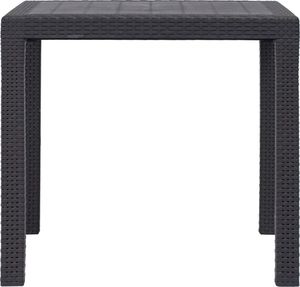 vidaXL stolik ogrodowy, 79x79x72 cm, plastik o wyglądzie rattanu, brąz (45603) 3