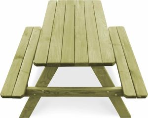 vidaXL stół piknikowy z ławkami, 90x90x58 cm, impregnowana sosna FSC (45148) 4