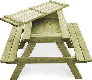 vidaXL stół piknikowy z ławkami, 90x90x58 cm, impregnowana sosna FSC (45148) 5