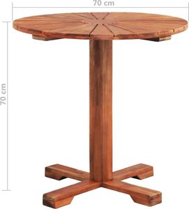 vidaXL stolik bistro, 70x70 cm, lite drewno akacjowe (44037) 6