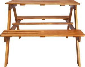 vidaXL dziecięcy stolik piknikowy z parasolem 79x90x60 cm, lita akacja (43990) 6