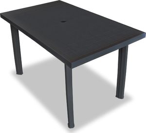 vidaXL stół ogrodowy, antracytowy, 126 x 76 x 72 cm, plastikowy (43599) 1