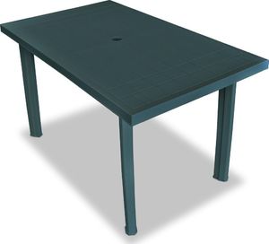 vidaXL stół ogrodowy, zielony, 126 x 76 x 72 cm, plastikowy (43598) 1