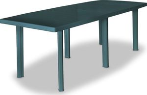 vidaXL stół ogrodowy, zielony, 210 x 96 x 72 cm, plastikowy (43596) 1