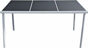 vidaXL stół ogrodowy, 150x90x74 cm, czarny, stalowy (43305) 2