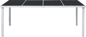 vidaXL Stół ogrodowy, 190x90x74 cm, czarny, stalowy 2
