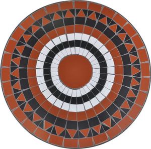 vidaXL stolik bistro, terakota i biel, 60 cm, mozaikowy (41534) 3