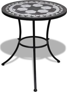 vidaXL stolik bistro, czarno-biały, 60 cm, mozaikowy (41532) 1