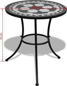 vidaXL stolik bistro, czarno-biały, 60 cm, mozaikowy (41532) 5