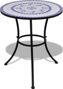 vidaXL stolik bistro, niebiesko-biały, 60 cm, mozaikowy (41530) 1